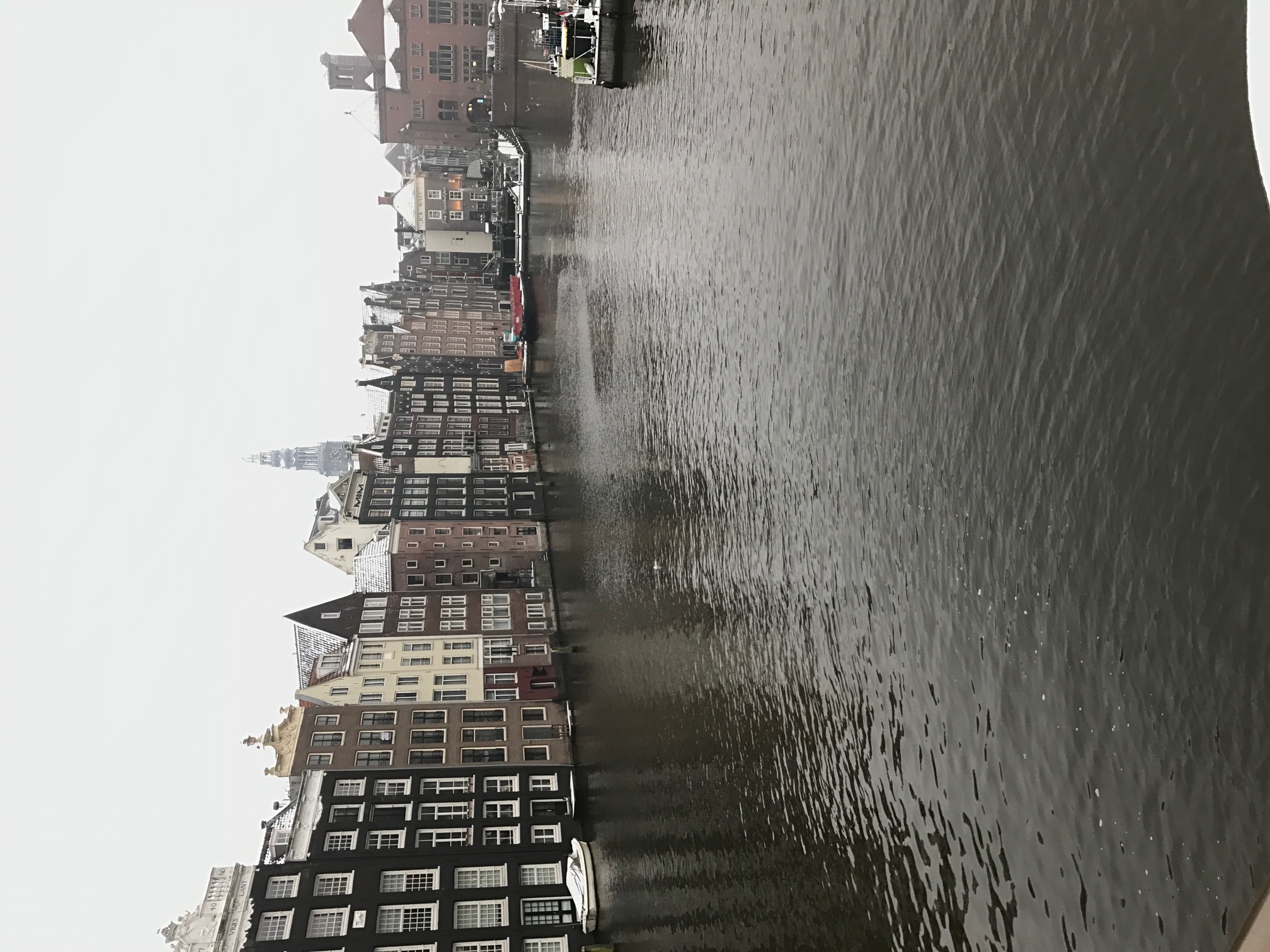 Blick über das IJ auf die Amsterdamer Giebelhäuser