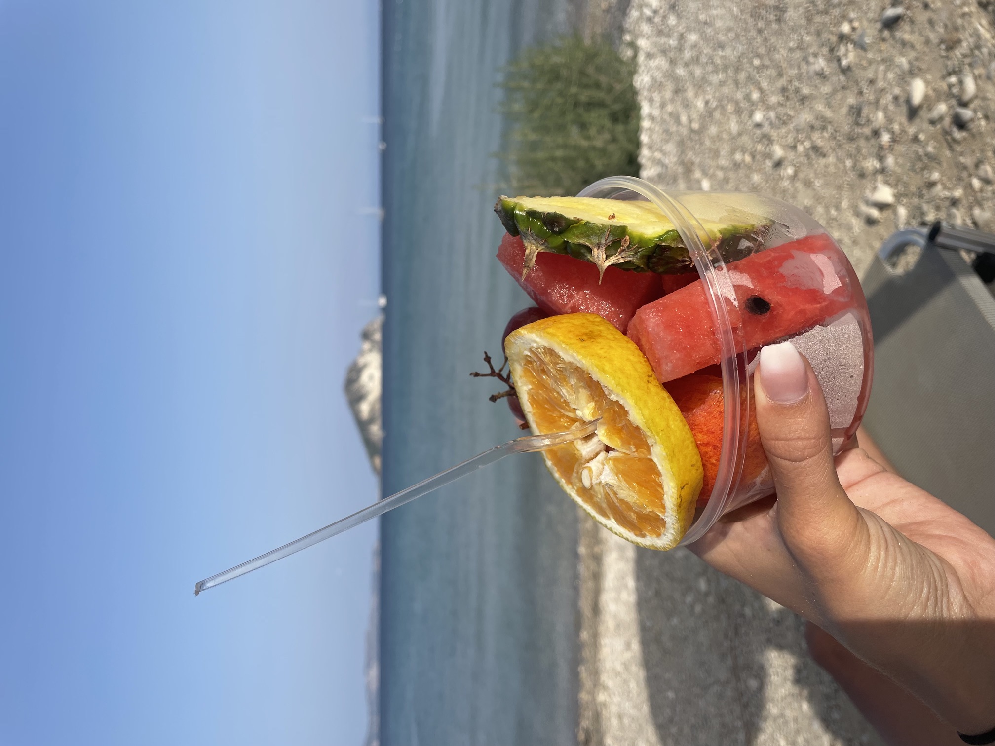 Frisches Obst am Strand auf Zakynthos