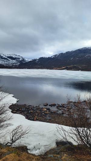 Eidfjord - gefrorener See Norwegen