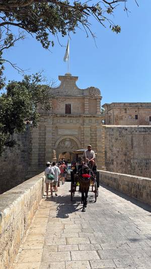Das Stadttor von Mdina mit Pferdekutsche, Malta