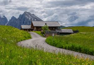 Seiser Alm - Almwiesen und Berggipfel
